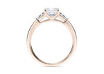 Alexandria Trilogy Rose Gold 18k Princess Engagement Ring