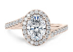 Kew Halo Rose Gold 18k Oval Engagement Ring