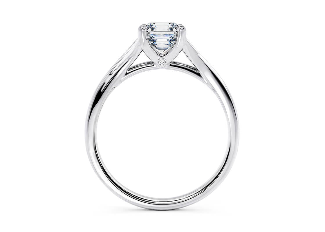Hanover Solitaire White Gold 18k Asscher Engagement Ring