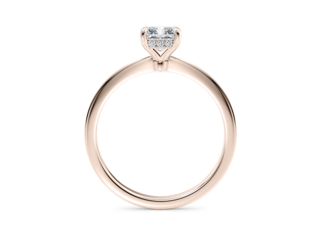 Starlight Solitaire Rose Gold 18k Radiant Engagement Ring