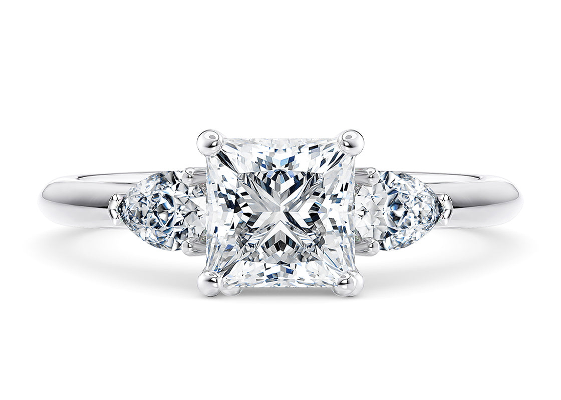 Florence Trilogy Platinum Princess Engagement Ring