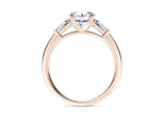 Alexandria Trilogy Rose Gold 18k Round Engagement Ring