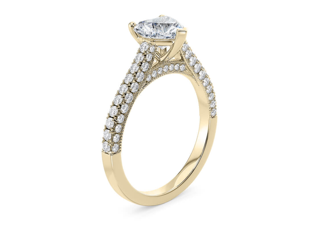 Bloomsbury Vintage Yellow Gold 18k Heart Engagement Ring