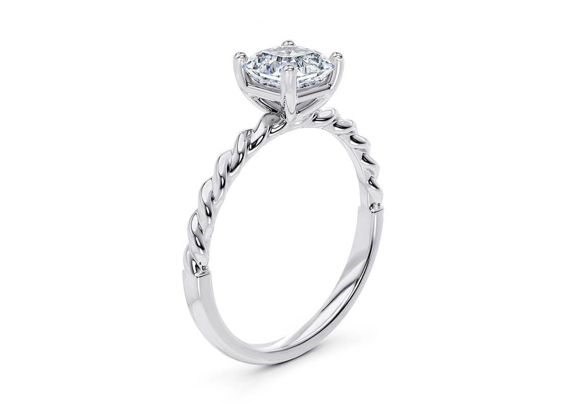 Ascot Solitaire Platinum Asscher Engagement Ring