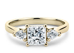 Barcelona Trilogy Yellow Gold 18k Princess Engagement Ring