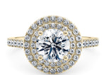 Empress Halo Yellow Gold 18k Round Engagement Ring