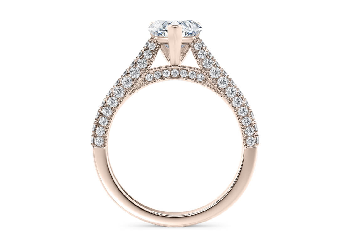 Bloomsbury Vintage Rose Gold 18k Heart Engagement Ring