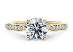 Victoria Diamond Band Yellow Gold 18k Round Engagement Ring