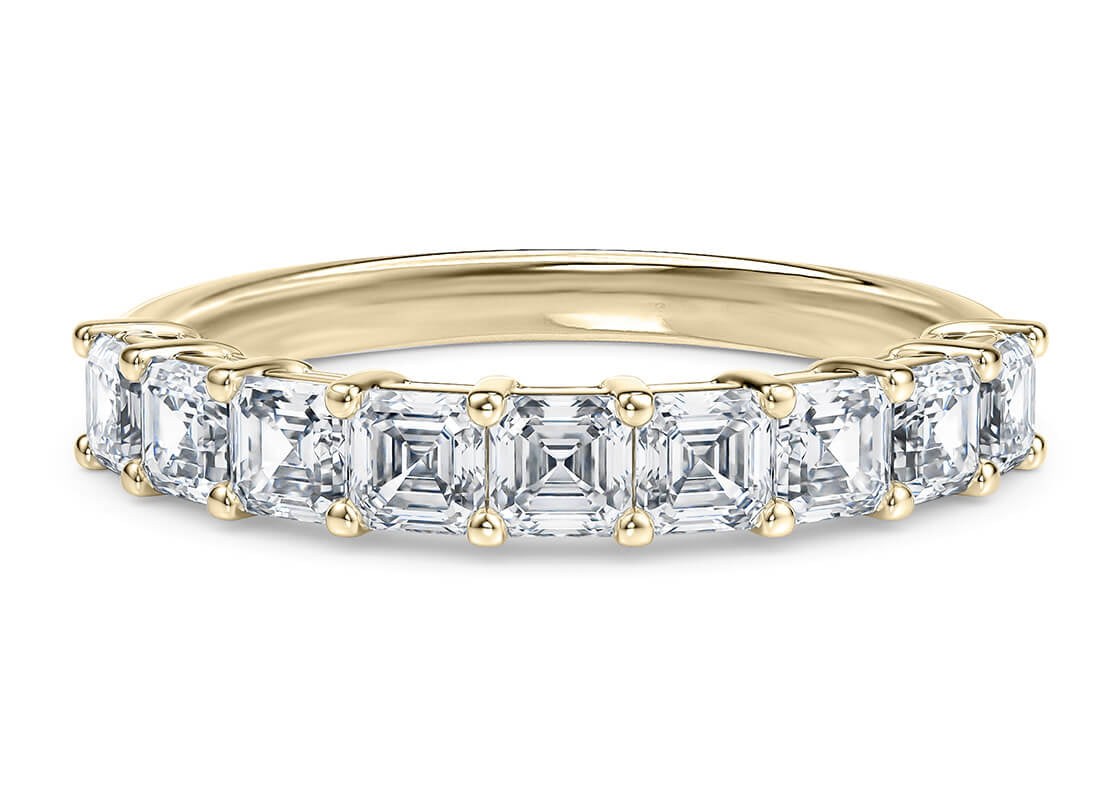 Regent Asscher Half Set Yellow Gold 18k Natural Eternity Ring