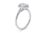 Minerva Halo Platinum Oval Engagement Ring