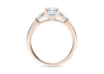 Alexandria Trilogy Rose Gold 18k Cushion Engagement Ring