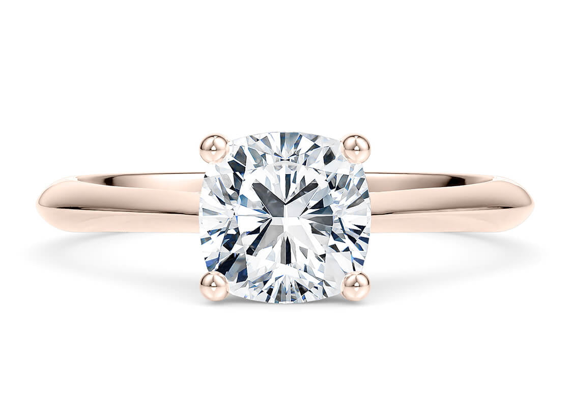 Iris Solitaire Rose Gold 18k Cushion Engagement Ring