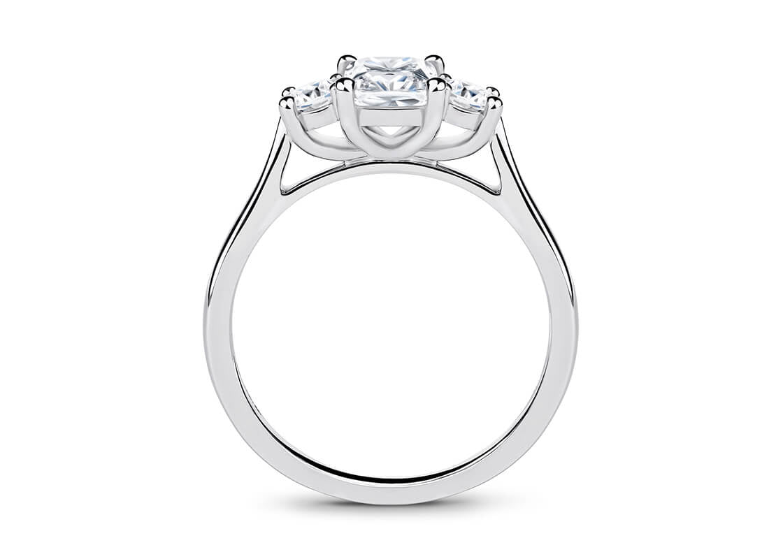 Roma Trilogy Platinum Radiant Engagement Ring