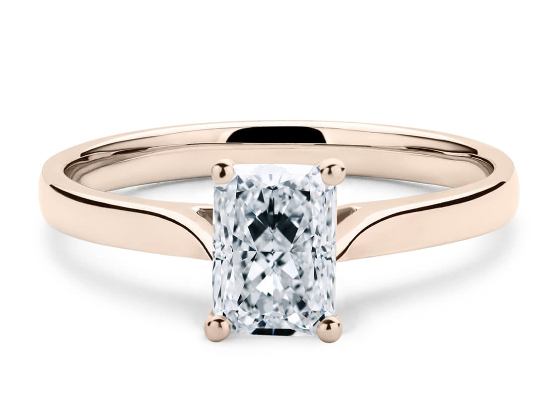 Contour Solitaire Rose Gold 18k Radiant Engagement Ring