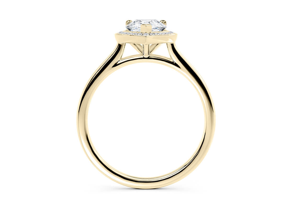 Minerva Halo Yellow Gold 18k Pear Engagement Ring