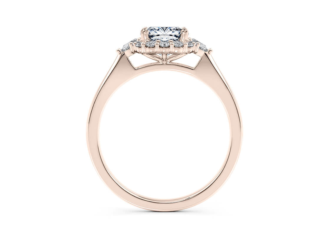 Hampstead Halo Rose Gold 18k Cushion Engagement Ring