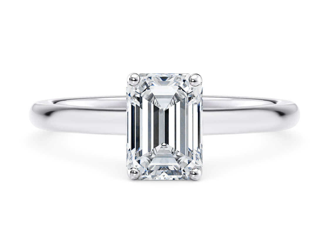 Paloma Solitaire Platinum Emerald Engagement Ring