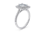 Berkeley Halo Platinum Emerald Engagement Ring