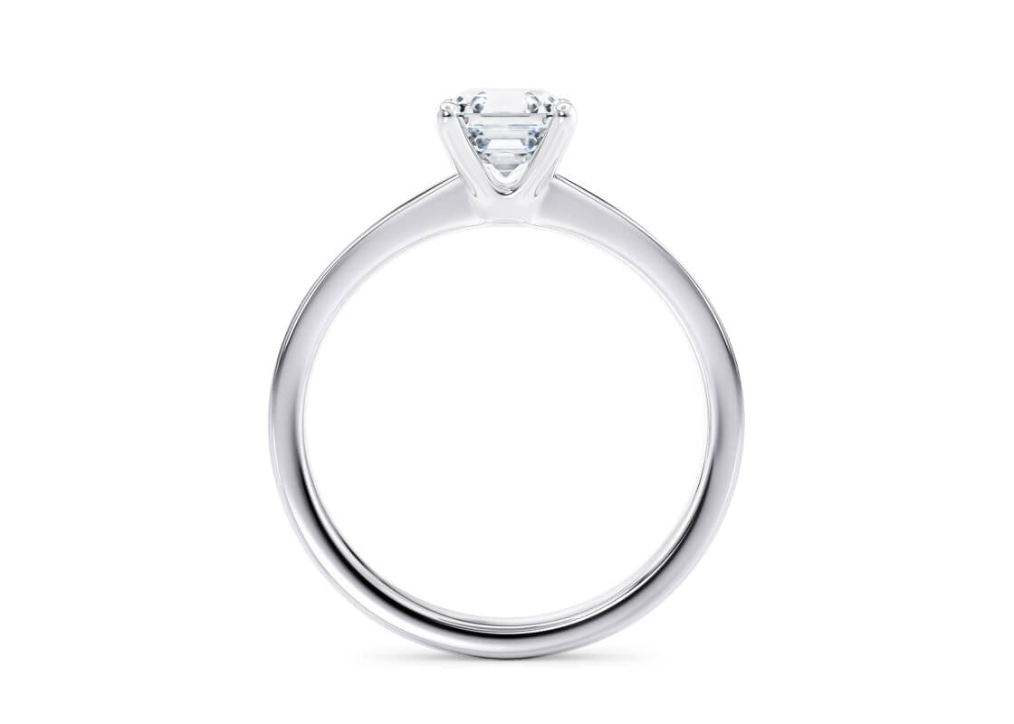 1477 Classic Solitaire Platinum Asscher Engagement Ring