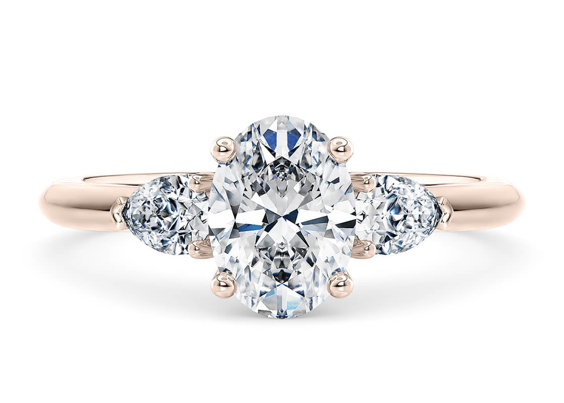 Florence Trilogy Rose Gold 18k Oval Engagement Ring