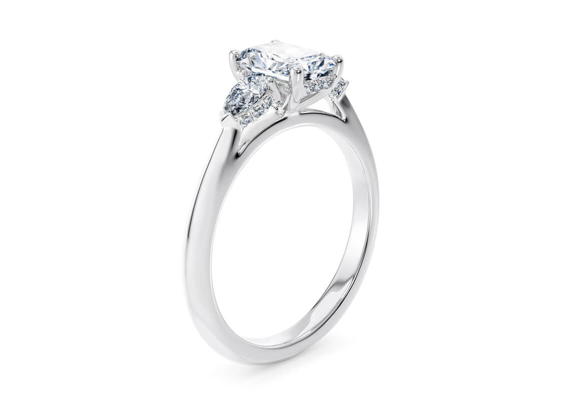 Florence Trilogy Platinum Radiant Engagement Ring