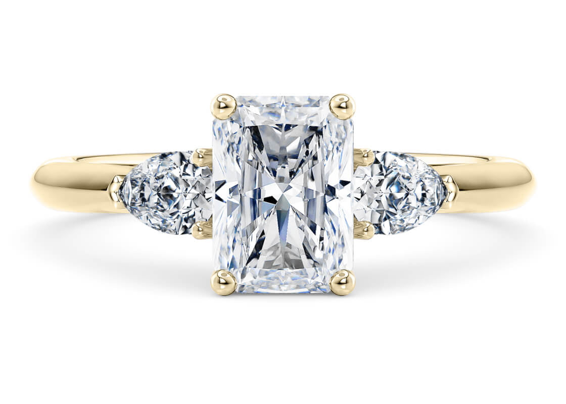 Florence Trilogy Yellow Gold 18k Radiant Engagement Ring