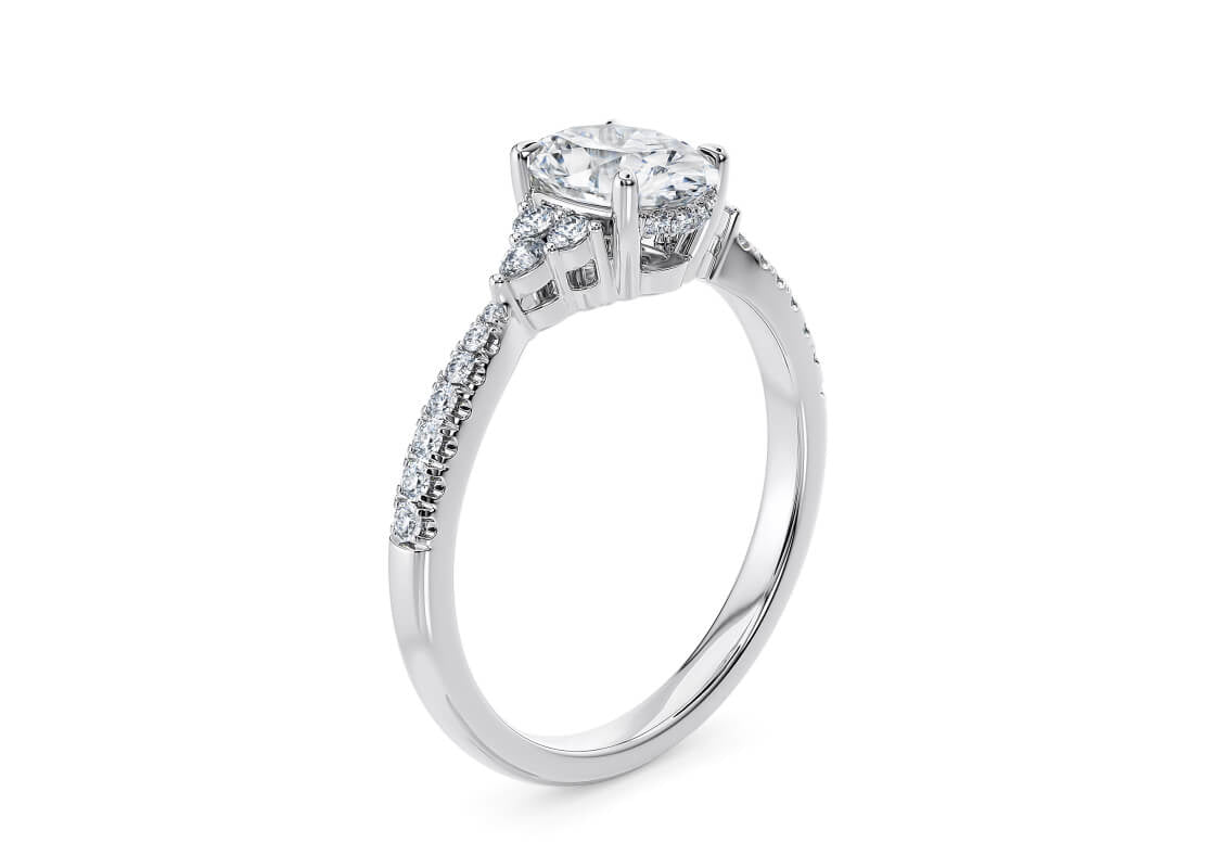 Gaia Vintage Platinum Oval Engagement Ring