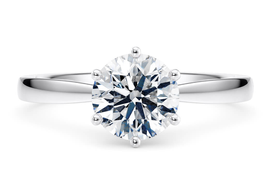 Grace Solitaire Platinum Round Engagement Ring