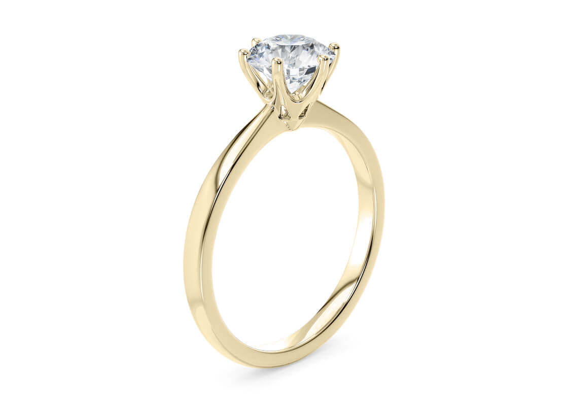 Grace Solitaire Yellow Gold 18k Round Engagement Ring