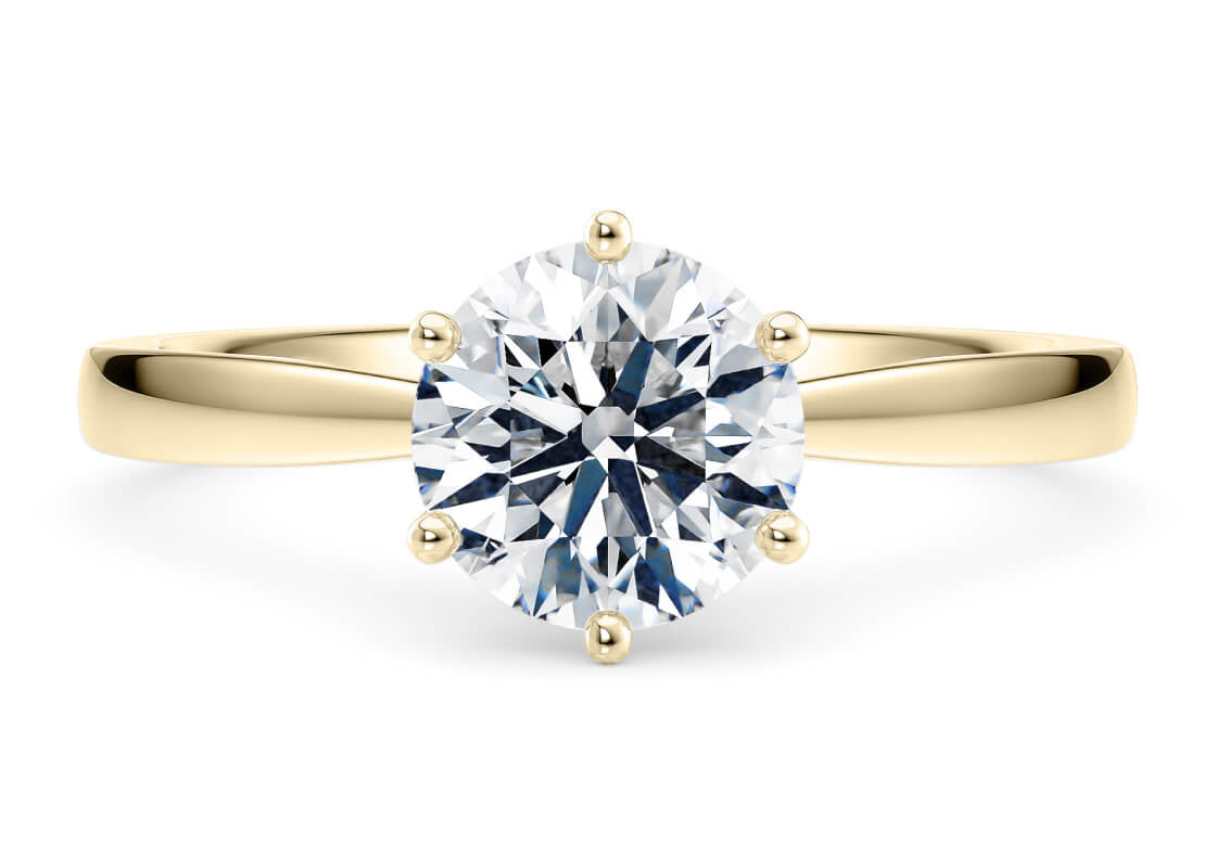 Grace Solitaire Yellow Gold 18k Round Engagement Ring