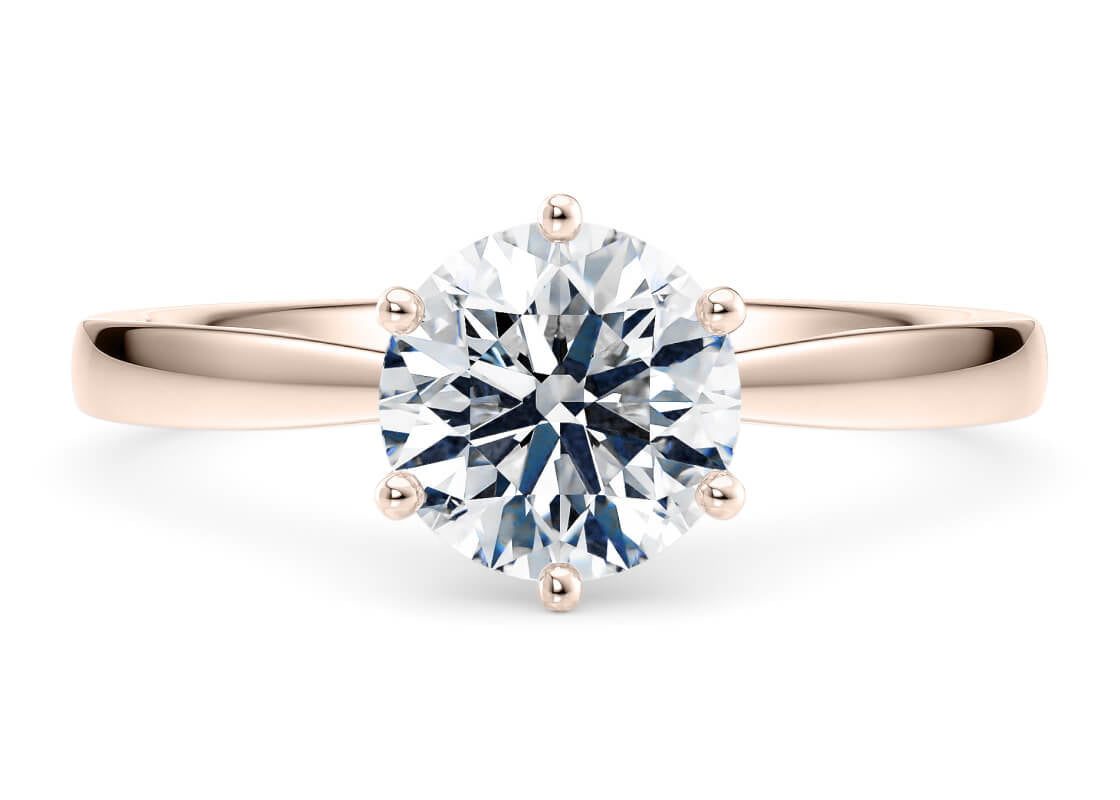 Grace Solitaire Rose Gold 18k Round Engagement Ring
