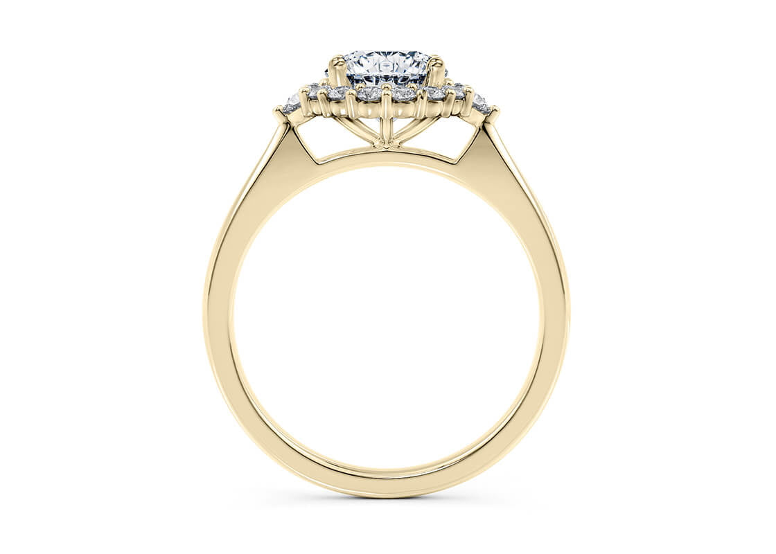 Hampstead Halo Yellow Gold 18k Round Engagement Ring