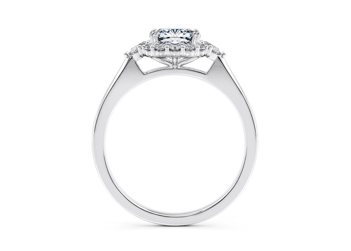 Hampstead Halo Platinum Cushion Engagement Ring