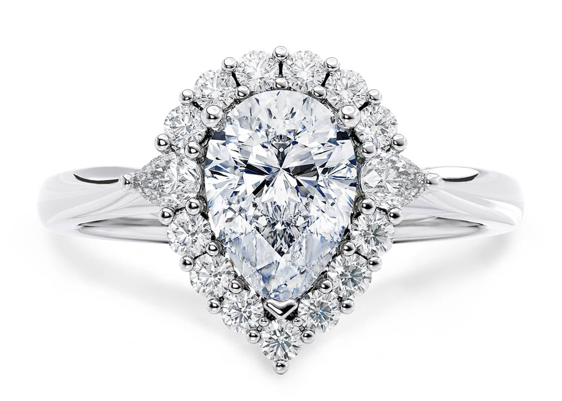 Hampstead Halo Platinum Pear Engagement Ring