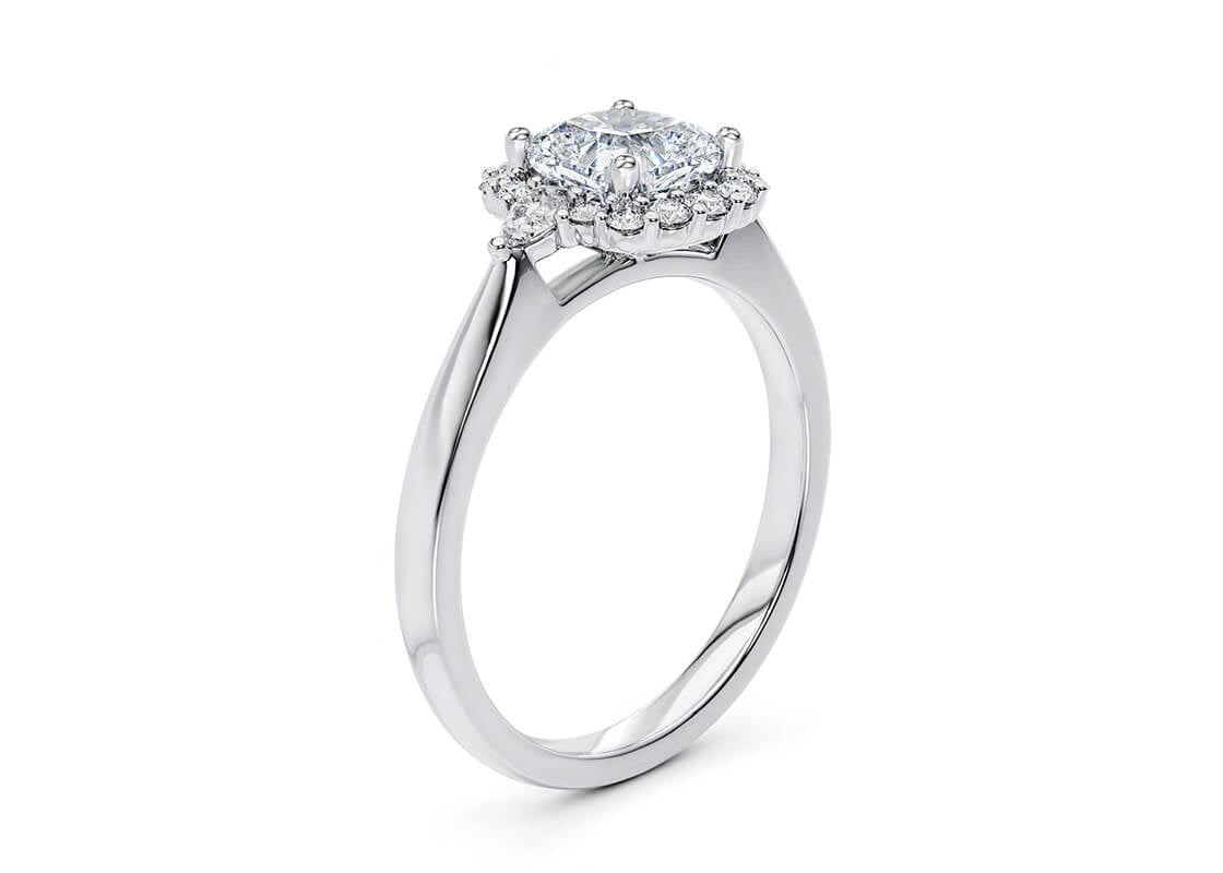 Hampstead Halo Platinum Cushion Engagement Ring