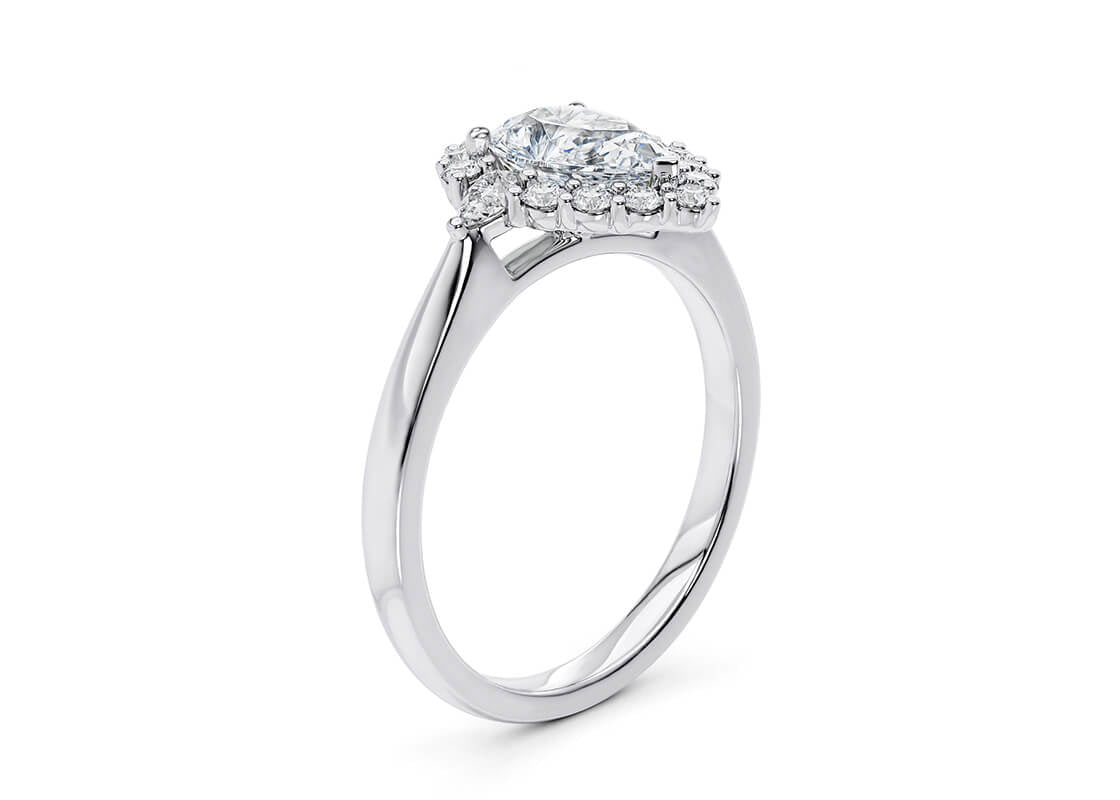 Hampstead Halo Platinum Pear Engagement Ring