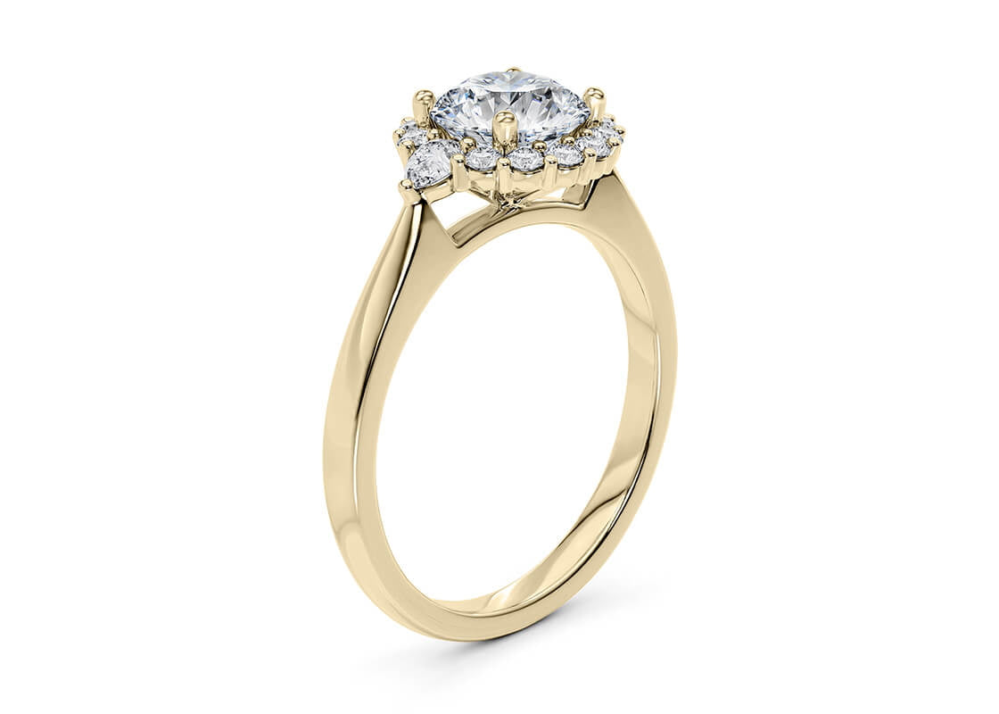 Hampstead Halo Yellow Gold 18k Round Engagement Ring