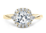 Hampstead Halo Yellow Gold 18k Cushion Engagement Ring