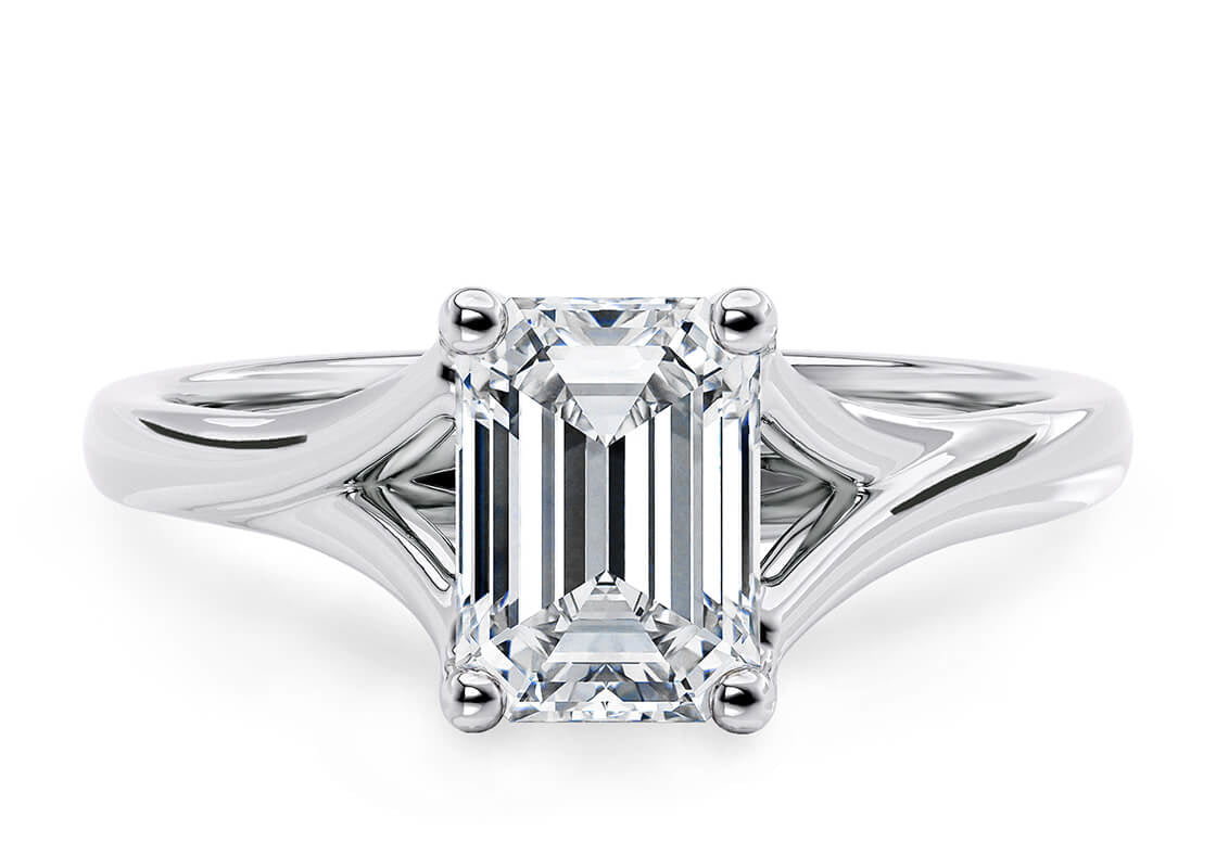 Hanover Solitaire Platinum Emerald Engagement Ring