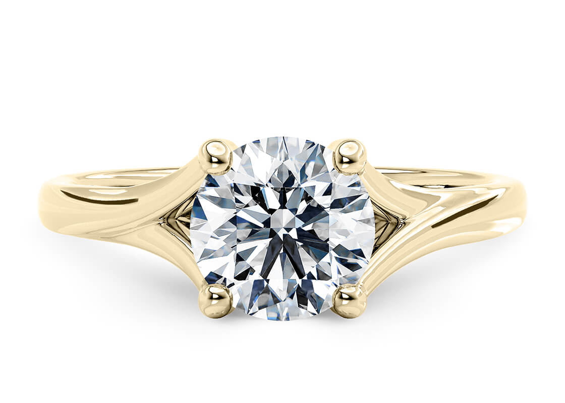 Hanover Solitaire Yellow Gold 18k Round Engagement Ring