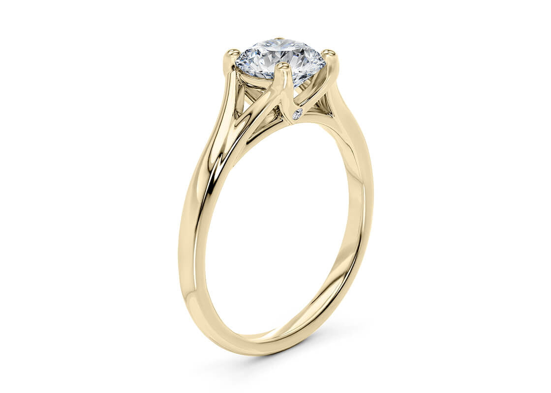 Hanover Solitaire Yellow Gold 18k Round Engagement Ring