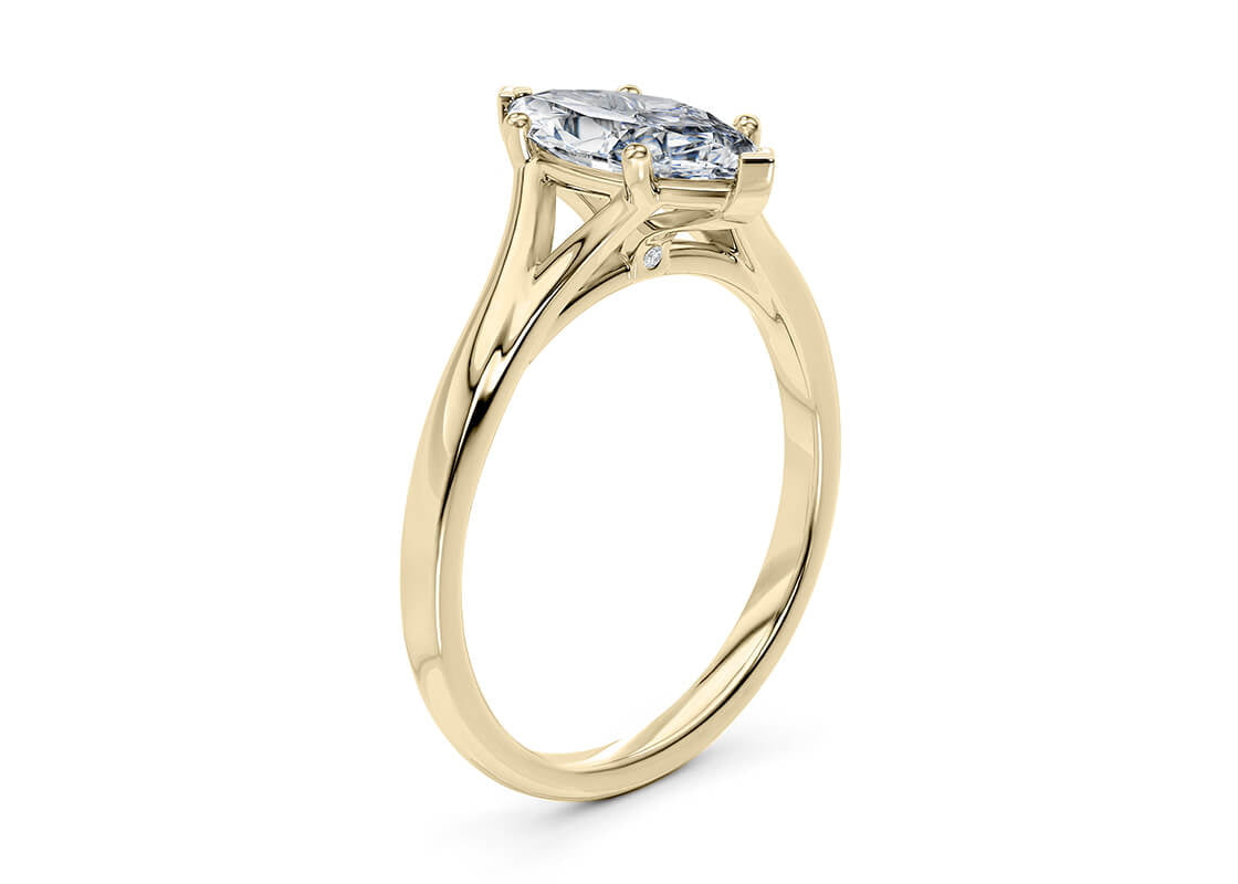 Hanover Solitaire Yellow Gold 18k Marquise Engagement Ring