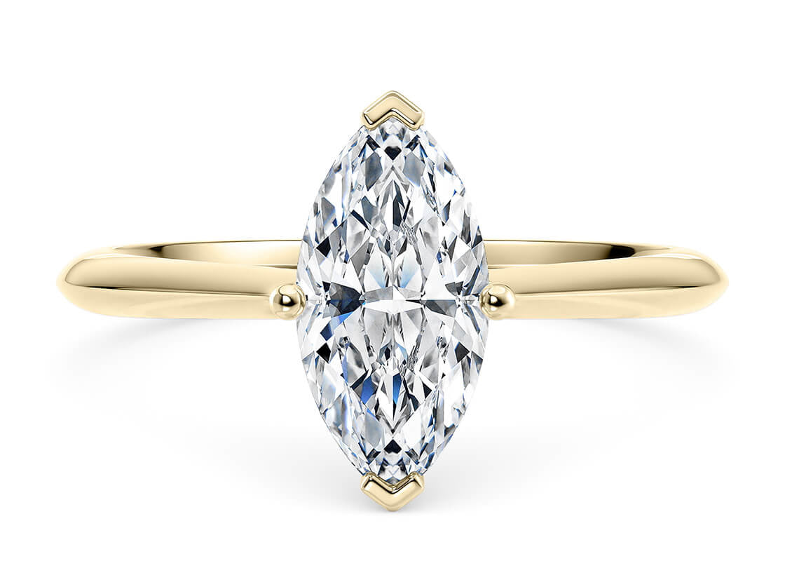 Hope Solitaire Yellow Gold 18k Marquise Engagement Ring