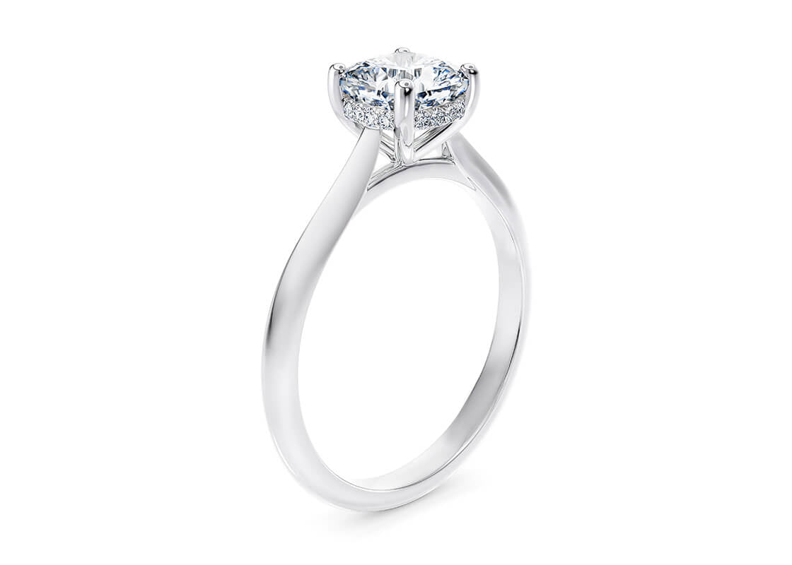 Hope Solitaire Platinum Cushion Engagement Ring