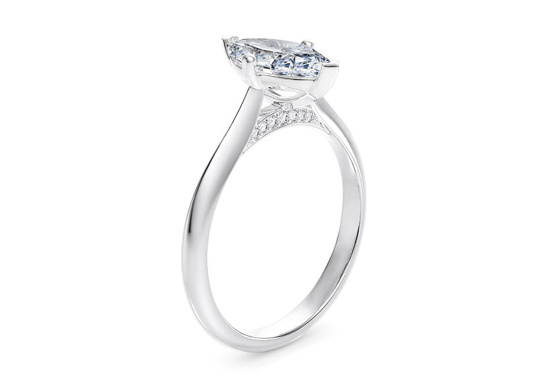 Iris Solitaire Platinum Marquise Engagement Ring