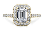 Isabella Halo Yellow Gold 18k Emerald Engagement Ring