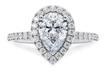 Isabella Halo Platinum Pear Engagement Ring