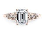Jasmine Vintage Rose Gold 18k Emerald Engagement Ring