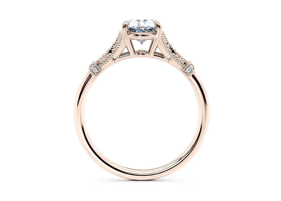 Jasmine Vintage Rose Gold 18k Oval Engagement Ring
