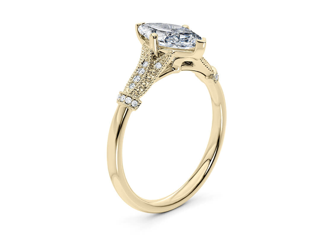 Jasmine Vintage Yellow Gold 18k Marquise Engagement Ring